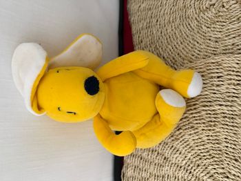 Doudou lapin chien jaune SUCRE D'ORGE