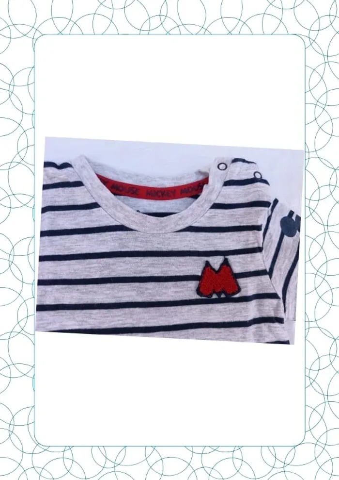 Tee shirt manches courtes 9 mois Mickey Mouse - photo numéro 2