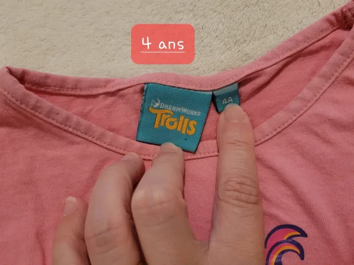 T-shirt ML 4 ans / Dreamworks Trolls - photo numéro 3