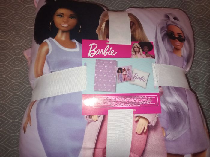 Ensemble plaid et coussin Barbie mattel - photo numéro 4