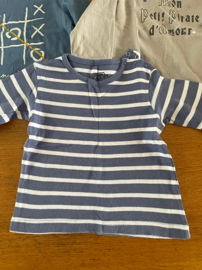 Lot 5 t-shirt manches longues 12 mois - photo numéro 2