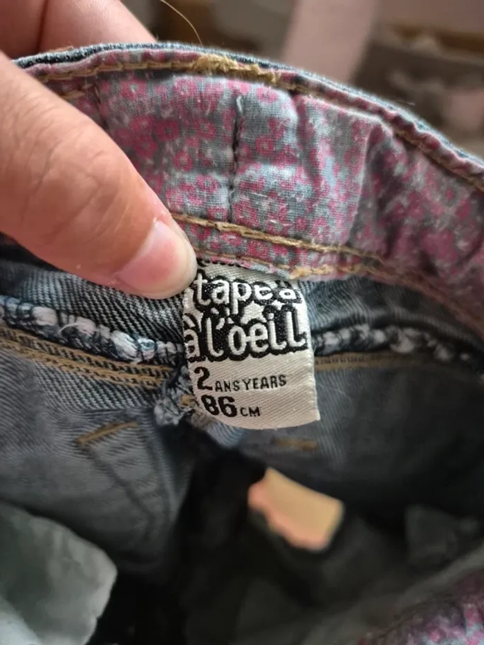 Short jean tape a l'œil 24 mois 86cm - photo numéro 3