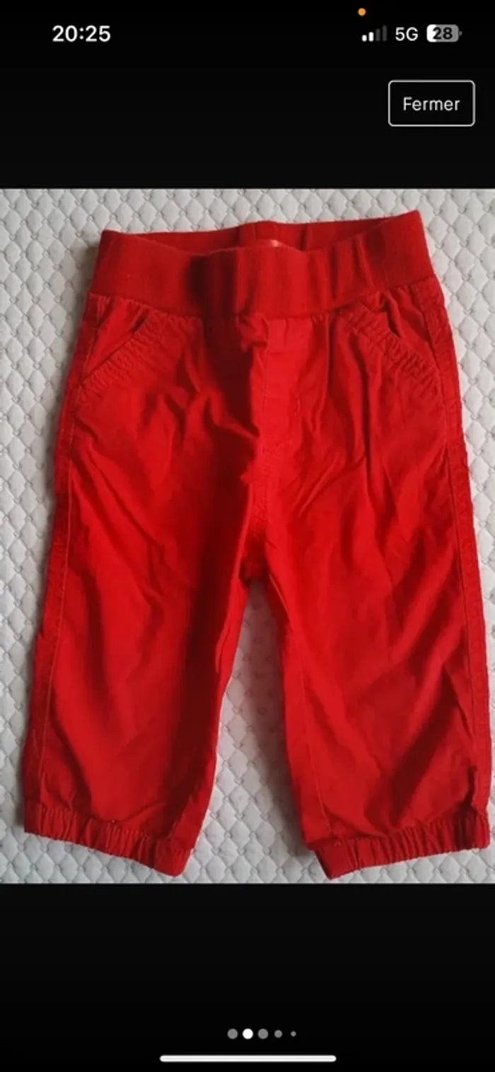 Lot de 2 pantalon bébé été 12 mois - photo numéro 4