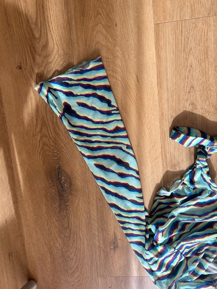 Haut manche longue noué devant coloré bershka taille S - photo numéro 3