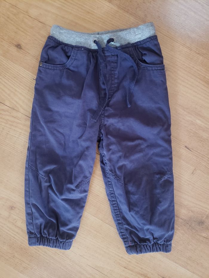 Pantalon en toile bleue doublé coton Orchestra 18 mois - photo numéro 2