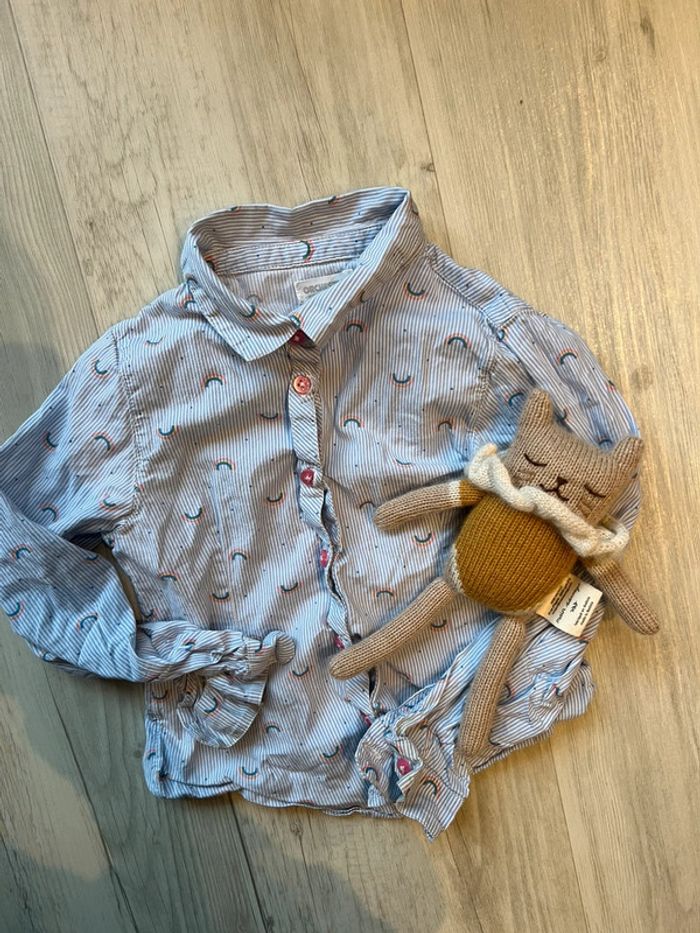 Chemise fille arc en ciel