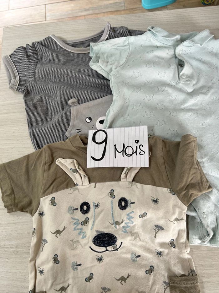 Lot 3 combinaisons été 9 mois