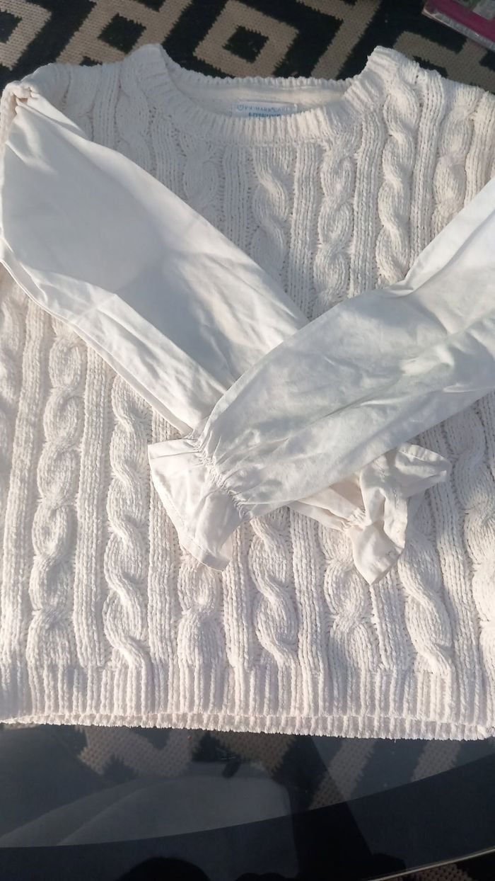 Superbe pull blanc Primark fille 4-5 ans – tout doux et tendance 🤍 - photo numéro 3
