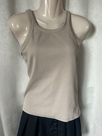 Débardeur beige coton côtelé M H&M