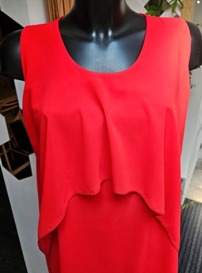Robe tunique en voile rouge taille XL - photo numéro 2