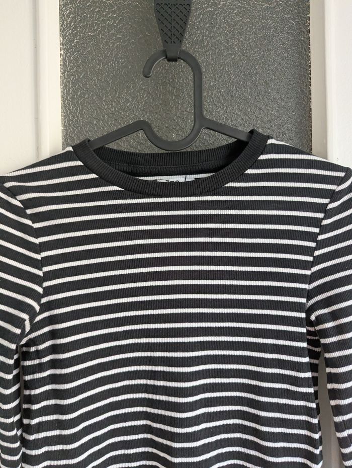 Manche longue rayé noir et blanc gémo taille 16 ans - photo numéro 3
