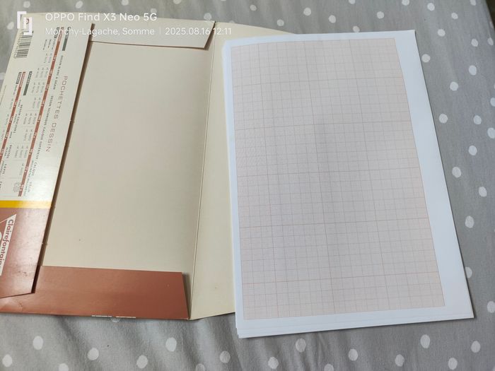 12 feuilles de papier vélin millimétré recto bistre verso bleu 21x29,7cm 90g/M2 clairefontaine  Réduction jusqu'à -70% - photo numéro 3