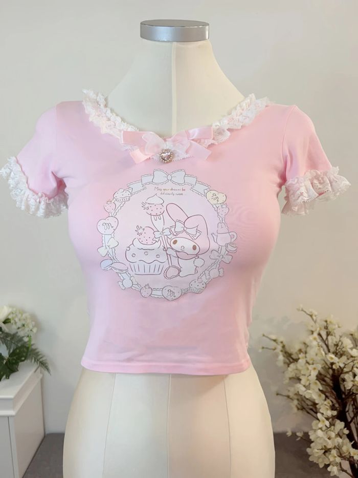 T-shirt Cute Kawaii style Sanrio Melody Lolita Barbie - photo numéro 6