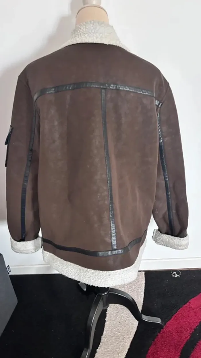 💕 blouson type aviateur marron taille 40 L - photo numéro 5