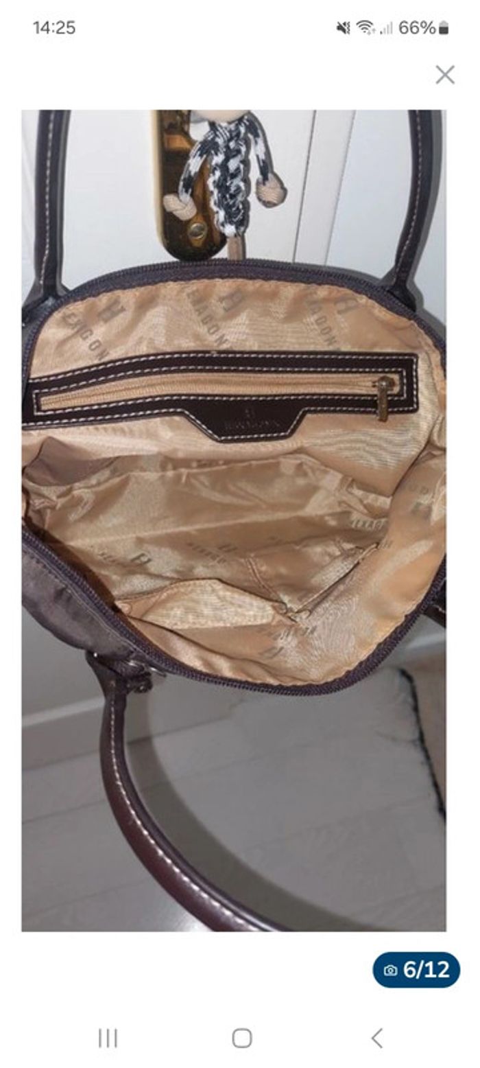 Petit sac vintage toile et
cuir Hexagona marron
excellent état - photo numéro 8
