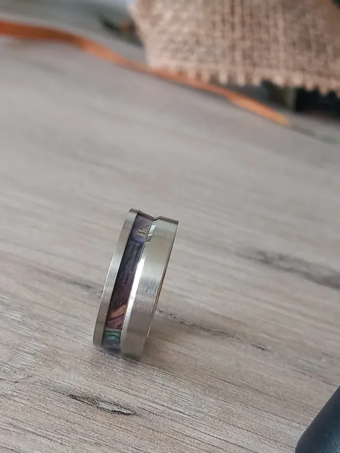 Bague en acier inoxydable taille 60 - photo numéro 4