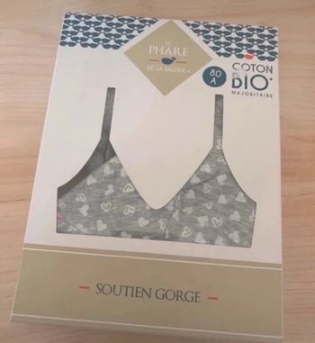 Soutien-gorge Le phare de la baleine 80A gris Neuf Soutien gorge rembourré ( coussinet amovible )