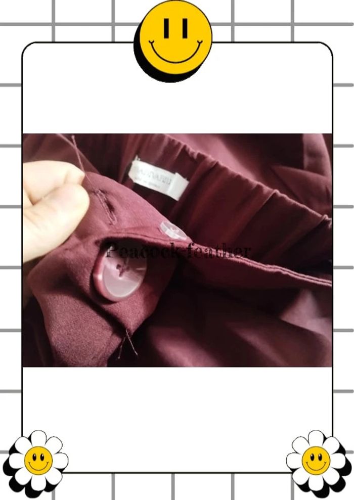 Pantalon large stradivarius bordeaux neuf étiqueté 44 - photo numéro 9