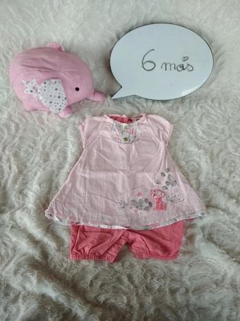 Combinaison ensemble barboteuse été Fille 6 mois Mini Adélie