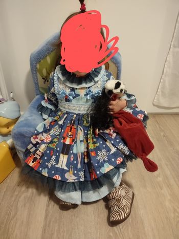 Magnifique robe de fêtes à volants danseuse et casse noisette