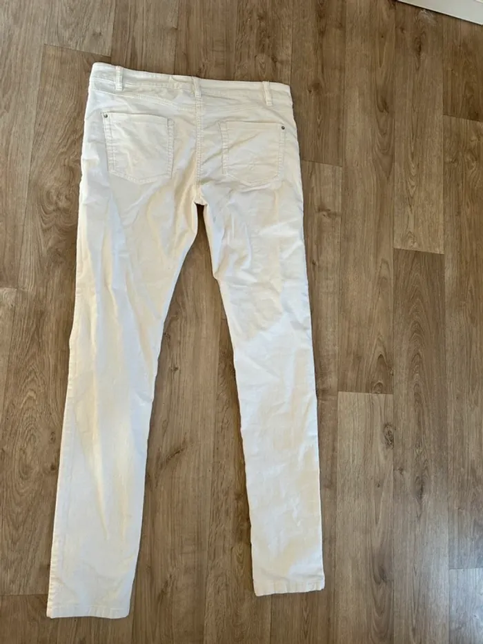 Women only pantalon jeans en velours, blanc, taille 40 - photo numéro 4
