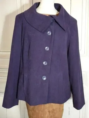 Veste Manteau Court Preppy Effet Daim T3XL