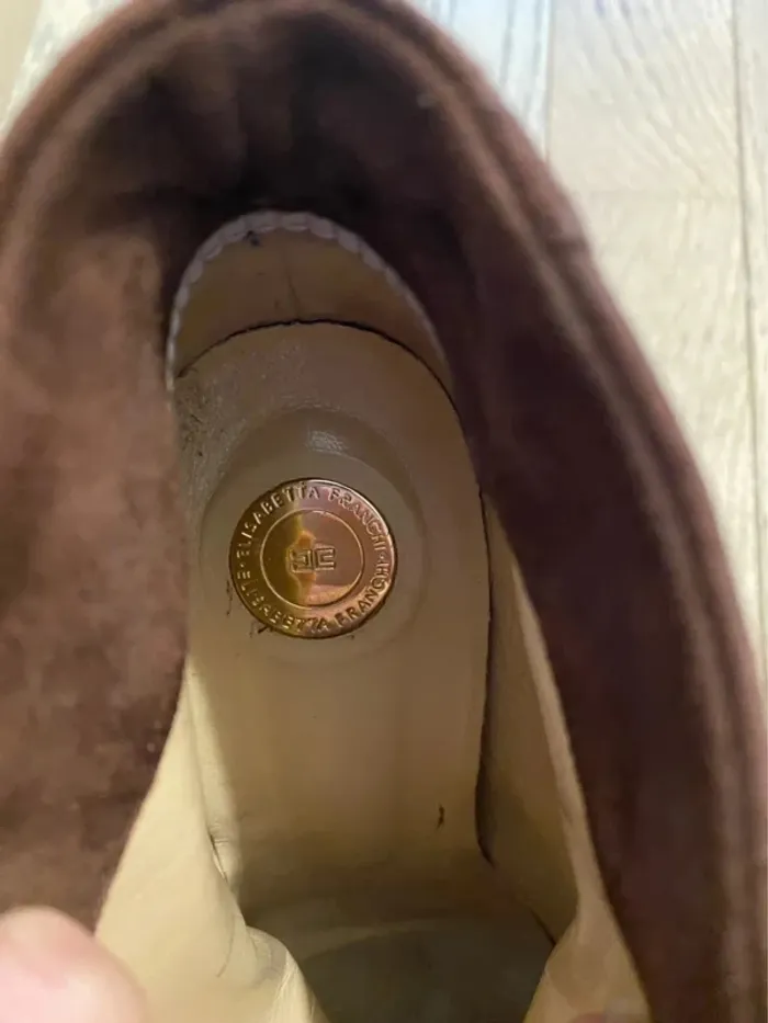 Bottines en daim marron Elisabetta Franchi taille 38 - photo numéro 7