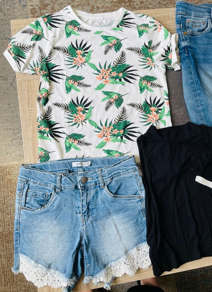 Lot fille shorts & tee shirt brassières 10 ans tbe - photo numéro 2