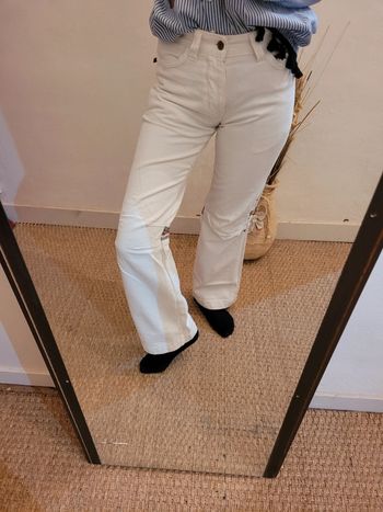 Pantalon blanc jambes larges RG512, taille S