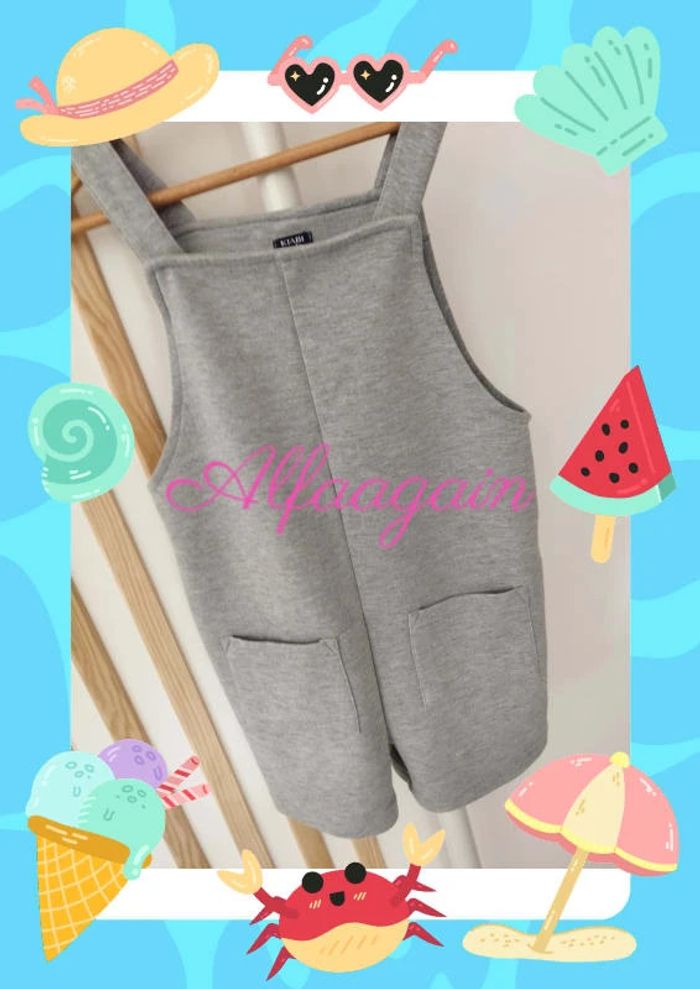 Salopette short confort grise 8ans - photo numéro 2