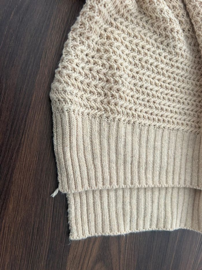 Pull grosse maille beige marron clair TU - photo numéro 5