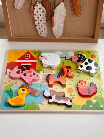 Puzzle en bois 3D animaux de la ferme