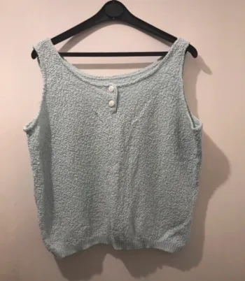 Haut débardeur femme bleu turquoise taille XL