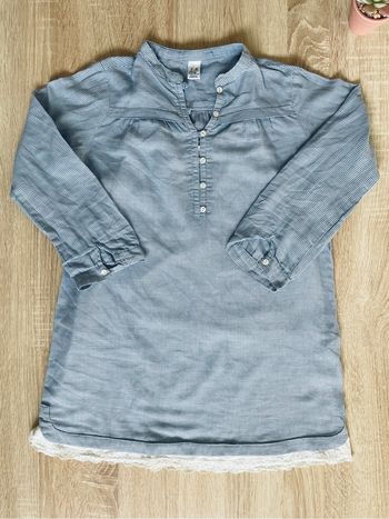 Robe à carreaux bleus avec dentelle – Zara Kids fille 8 ans