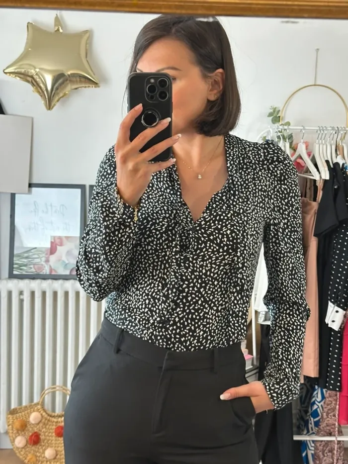 Blouse Maje noire et blanche taille 36