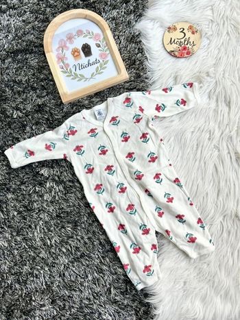Dors-bien sans pieds fleurs coton - petit bateau - 3 mois