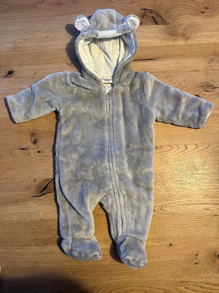 Combinaison chaude 1 mois grise