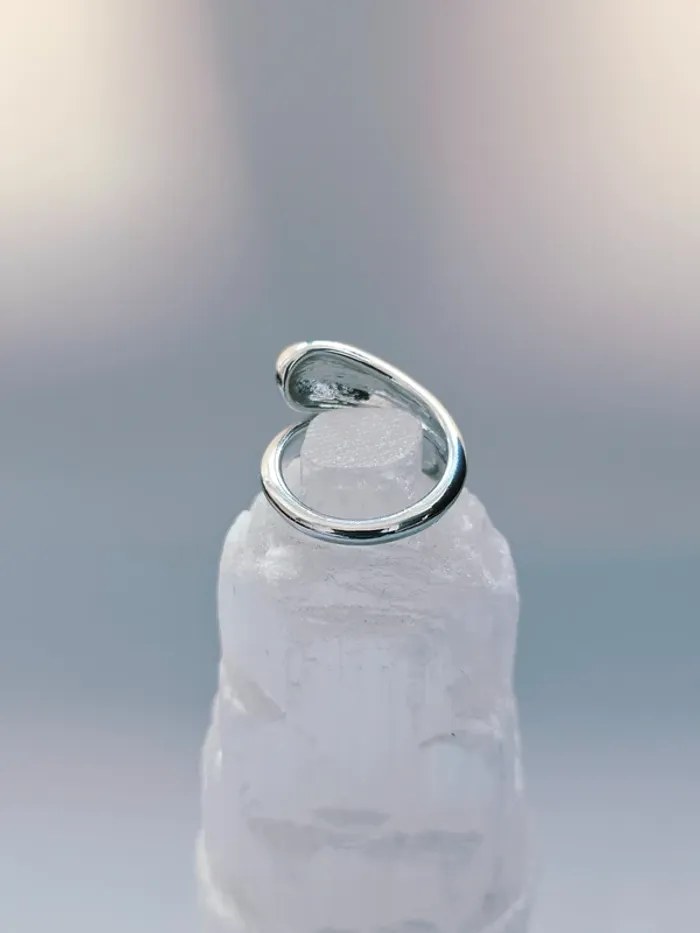 Bague acier inoxydable design organique ajustable - photo numéro 4