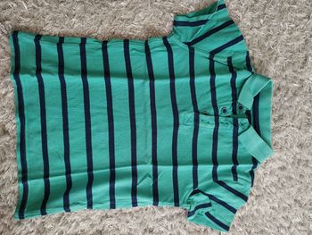 Polo manches courtes rayé bleu