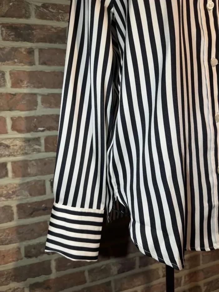 Chemise lignée noire et blanche H&M Taille XS / 34 - photo numéro 5