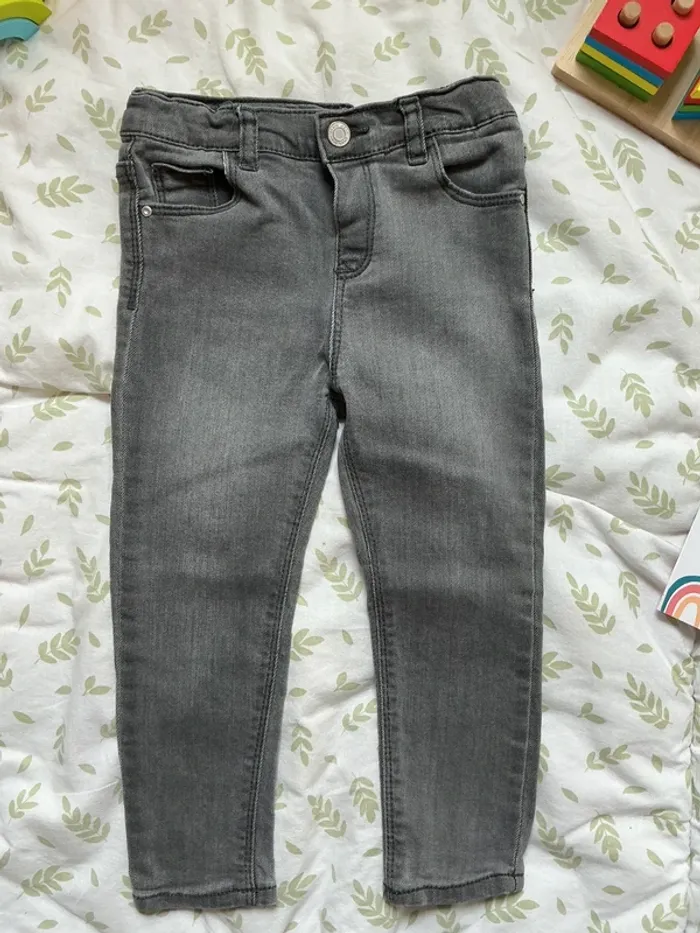 jean gris slim zara 2/3 ans taille réglable - photo numéro 3