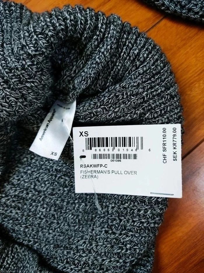 Pull 100% coton peigné maille Gris XS Neuf