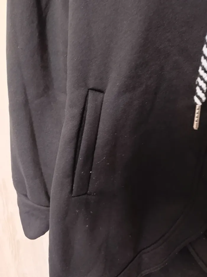 Veste sweat long à capuche asymétrique M - photo numéro 3