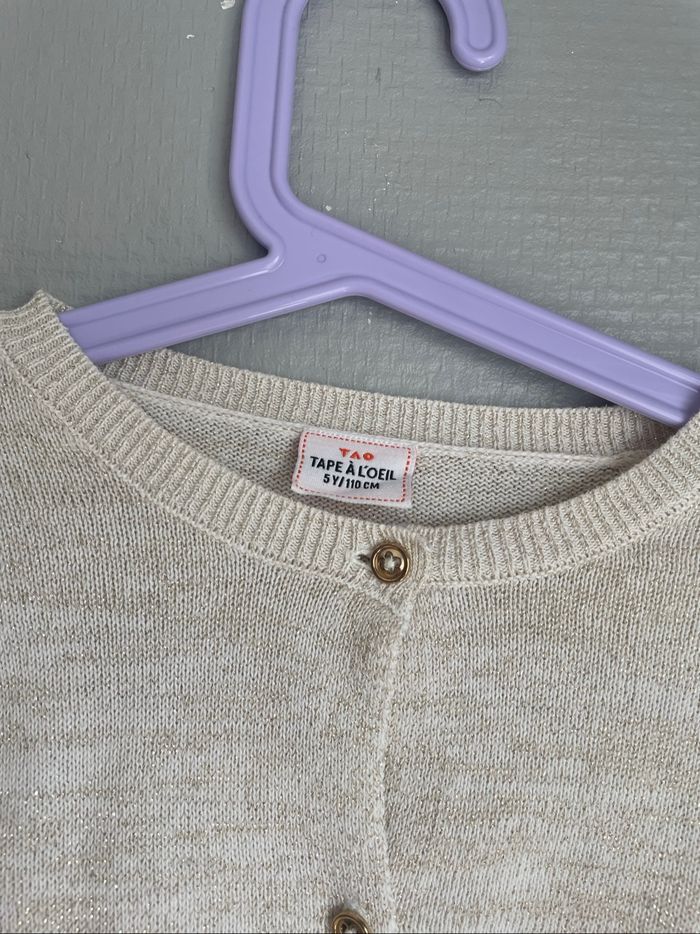 Gilet beige pailletée fille 5 ans tape à l’œil - photo numéro 5