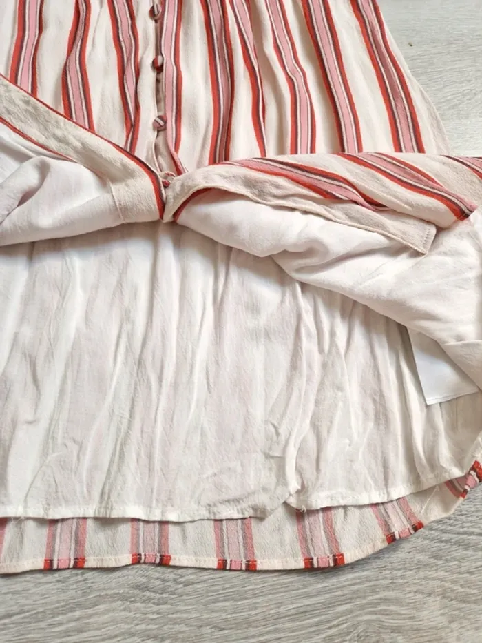 Très jolie robe naf naf écrue à rayures taille 34 - photo numéro 8