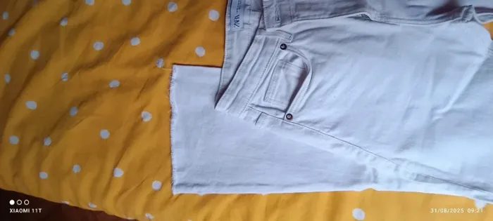 2 jean Zara lot jean Zara noir blanc 36 slim patte d'éléphant - photo numéro 7