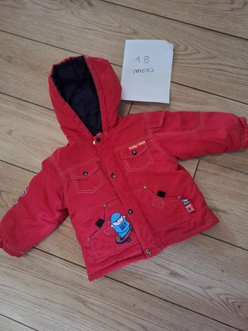 Manteau rouge hiver 18 mois garçon