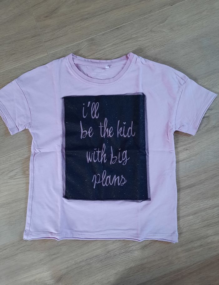 T-shirt à manches courtes lilas/noir Name it 8 ans
