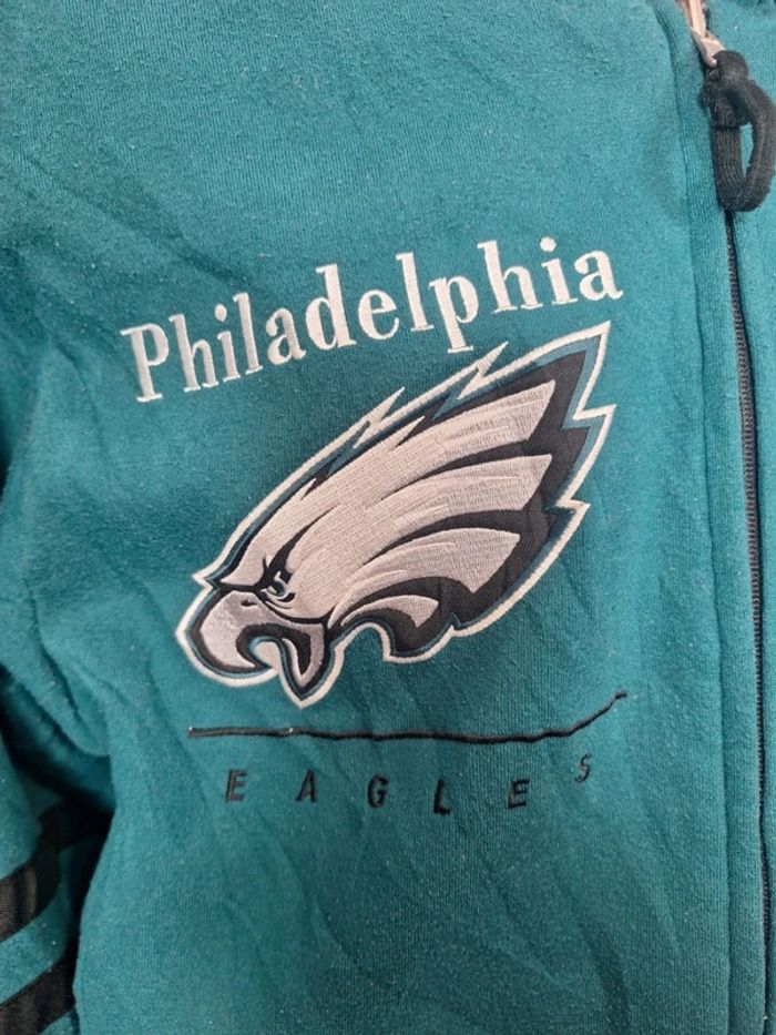 Veste epaisse à capuche nfl réversible homme / vert et gris taille L / brodé 244 - photo numéro 3