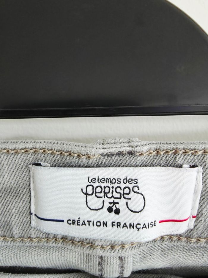 Jeans slim Le temps des Cerises gris clair - photo numéro 4